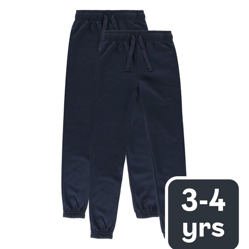 M&S Kids Cotton-Rich Joggers, 3-4 Years, Navy
