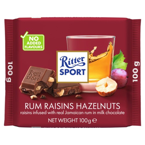 Ritter Sport Rum, Raisin & Hazelnuts Milk Chocolate