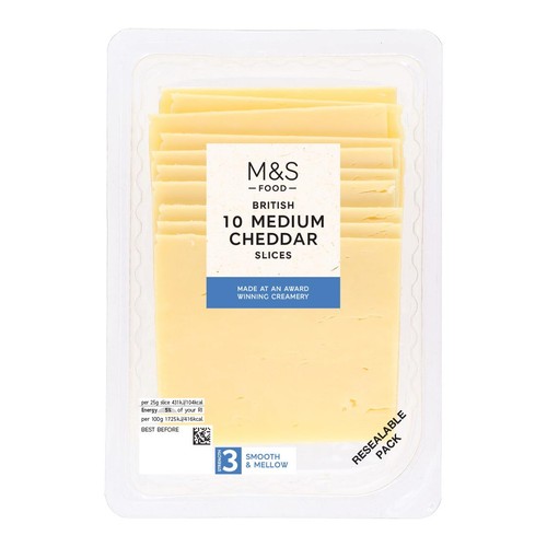 M&S British Medium Cheddar 10 Slices