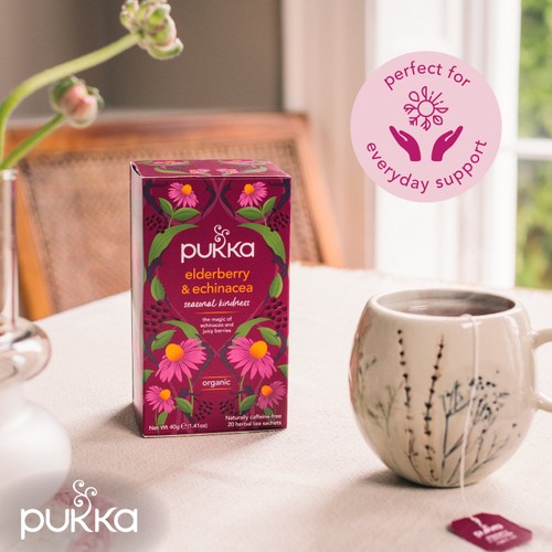 Pukka Organic Elderberry & Echinacea Fruit Tea x20 Compostable Tea Bags