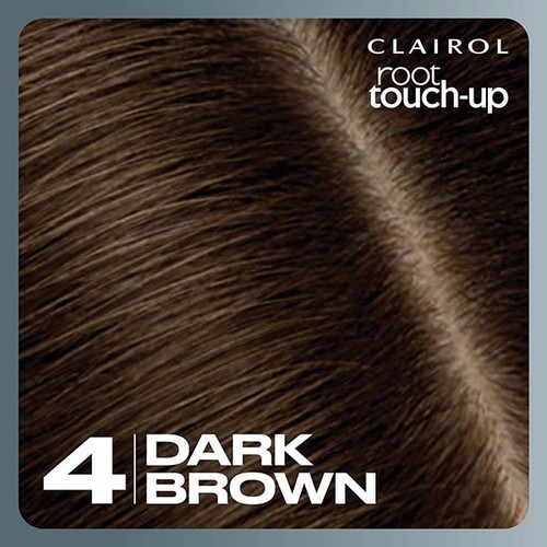 Clairol Root Touch-Up Permanent Hair Dye 4 Dark Brown, Full Coverage