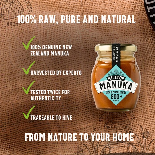 Hilltop Honey Manuka MGO800+ Honey