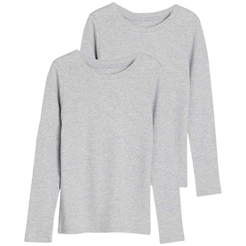 M&S Unisex Heatgen Thermal Tops, 6-7 Years, Grey Marl