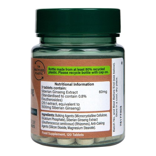 Holland & Barrett Siberian Ginseng 1500mg Tablets