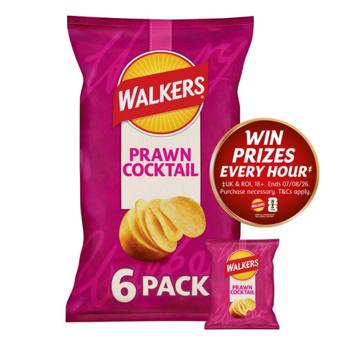 Walkers Prawn Cocktail Multipack Crisps 6 x 25g