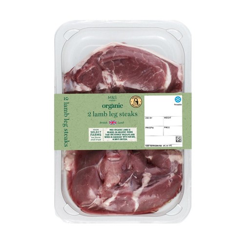 M&S Organic British 2 Lamb Leg Steaks
