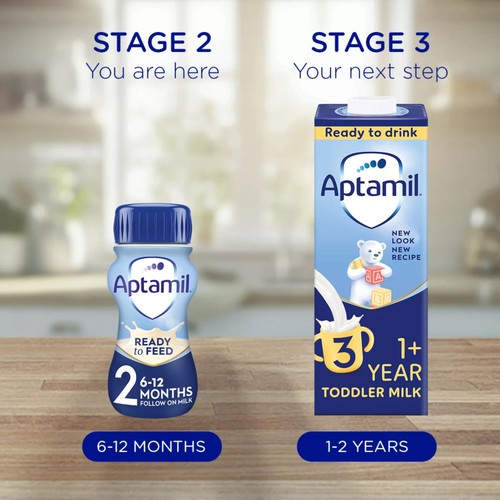 Aptamil 2 Follow On Baby Milk Formula Liquid Ready to Feed 6-12 Months