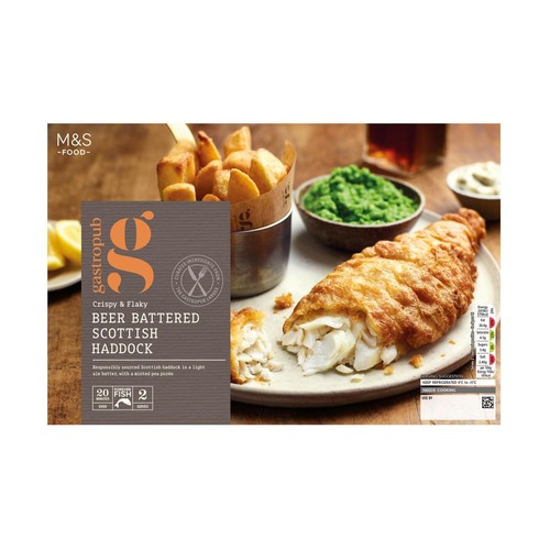 M&S Gastropub Battered Fish & Peas Main for Two