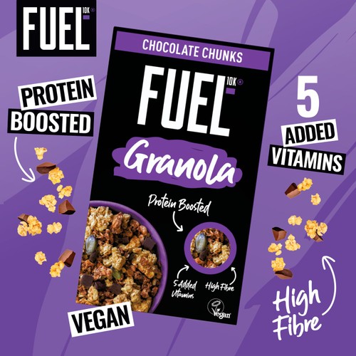 FUEL 10K Chocolate Chunks Protein Granola Breakfast Cereal