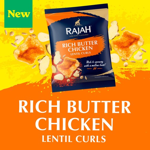 Rajah Rich Butter Chicken Lentil Curls Snacks 80g