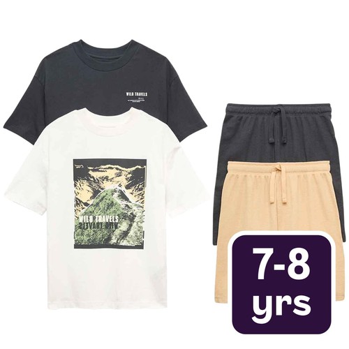 M&S Outdoor Travel Shortie, 7-8 Years, Black