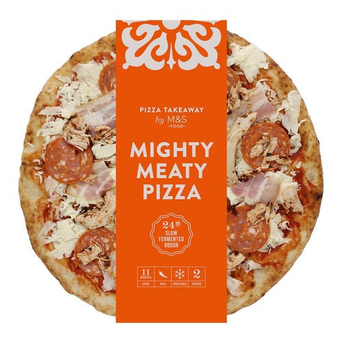 M&S Mighty Meaty Woodfired & Stonebaked Pizza