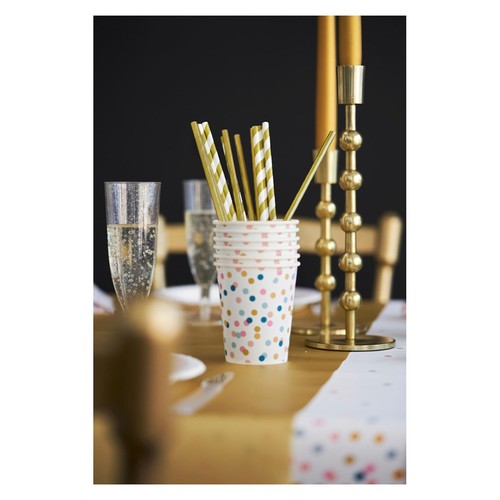 Gold & White Recyclable Bio Straws