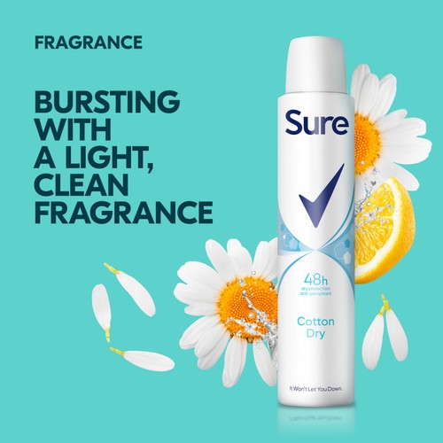 Sure Women Antiperspirant Deodorant Cotton Dry Aerosol