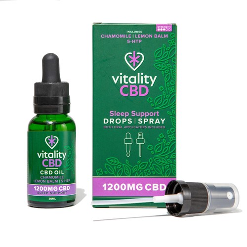 Vitality CBD Sleep Support Oil 1200mg, Dual applicator