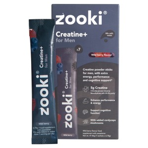 Zooki Creatine+ For Men, Powder Sachets, Wild Berry Flavour