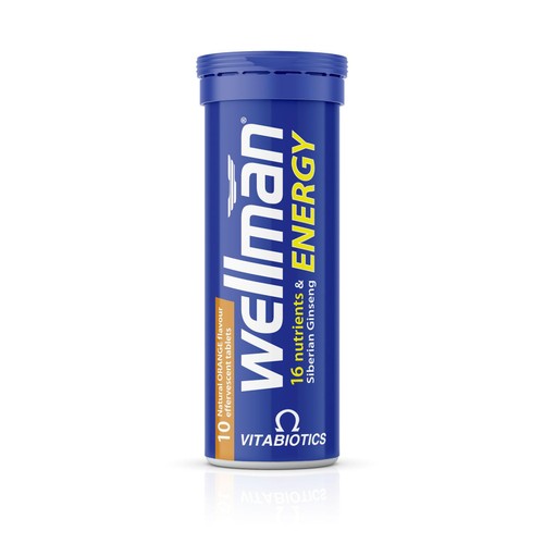 Vitabiotics Wellman Orange Energy Effervescent Tablets 