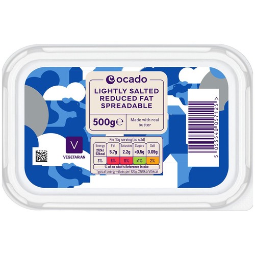 Ocado Lightly Salted Reduced Fat Spreadable
