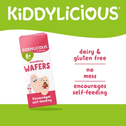 Kiddylicious Strawberry Mini Wafers Baby Snacks 6 months+