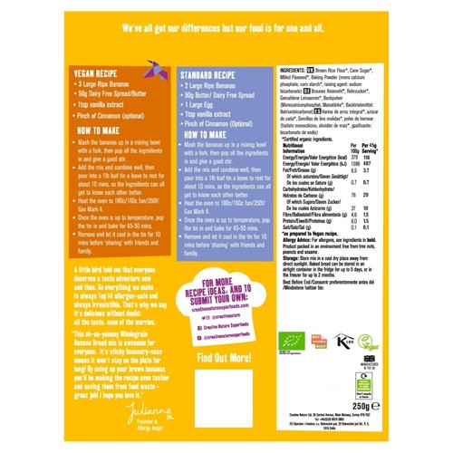 Creative Nature Organic Wholegrain Banana Bread Mix 