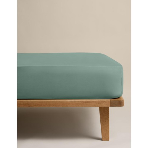 M&S Egyptian Cotton 230TC Fitted Sheet, Super King, Smokey Green