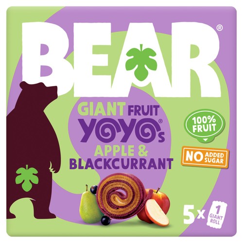 BEAR GIANT Fruit Yoyos Apple & Blackcurrant Multipack