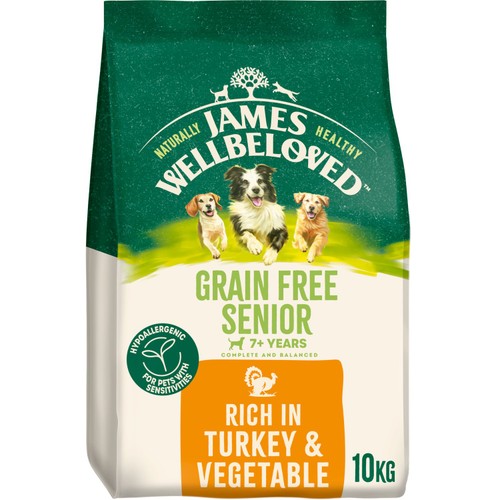 James Wellbeloved Grain Free Senior Dry Dog Food Turkey & Veg