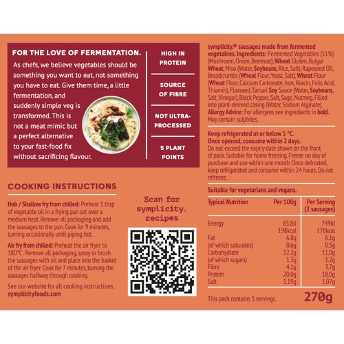 Symplicity Veggie Sausages