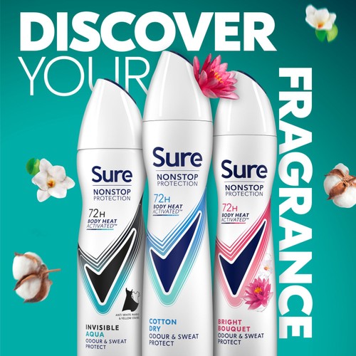 Sure Women 72hr Nonstop Protection Cotton Dry Antiperspirant Deodorant