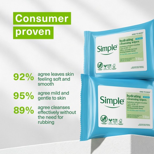 Simple Kind to Skin Micellar Biodegradable Cleansing Wipes