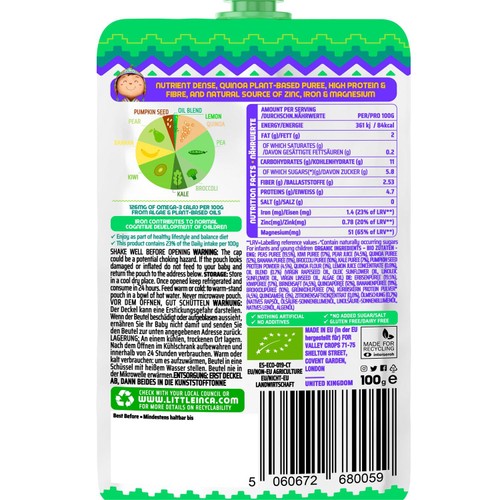 Little Inca Quinoa Joyful Green Baby Food Pouch 6 months+