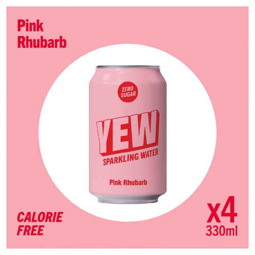YEW Pink Rhubarb Sparkling Water