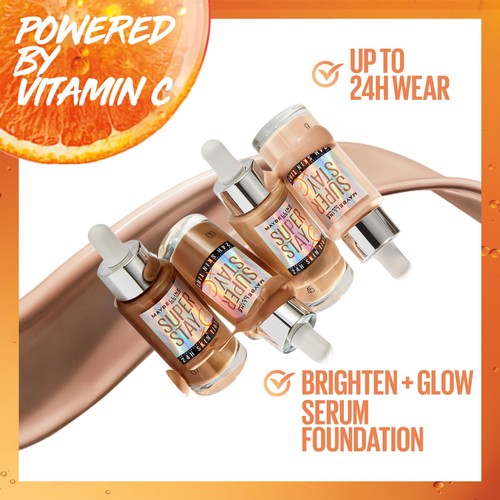 Maybelline SuperStay 24H Skin Tint Foundation + Vitamin C  34