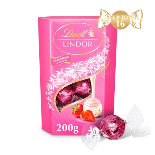 Lindt Lindor Strawberries & Cream Chocolate Truffles Box