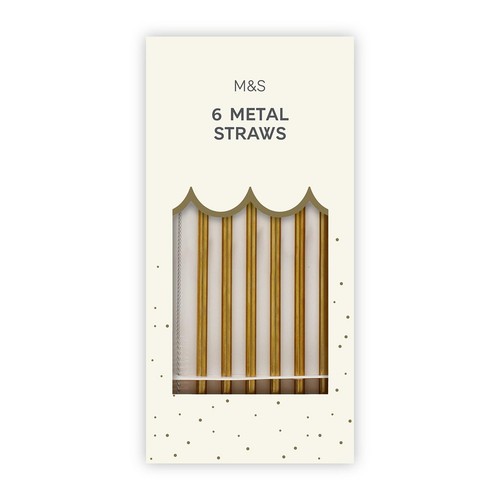 M&S Gold Metal Straws