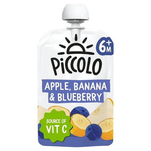 Piccolo Apple Banana & Blueberry Baby Food Pouch 6+ Months