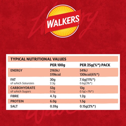 Walkers Lightly Salted Multipack Crisps 6x25g