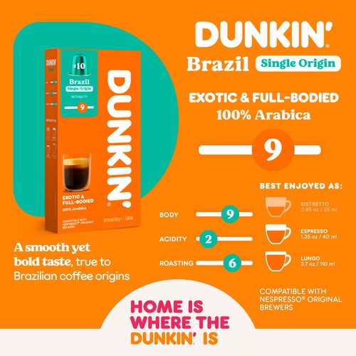 Dunkin Brazil Nespresso Compatible Coffee Pods