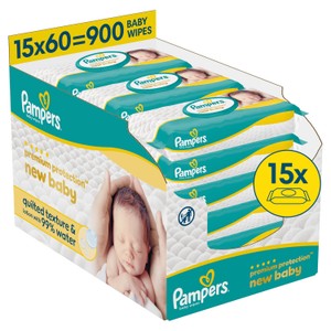Pampers New Baby Wipes 15 Pack