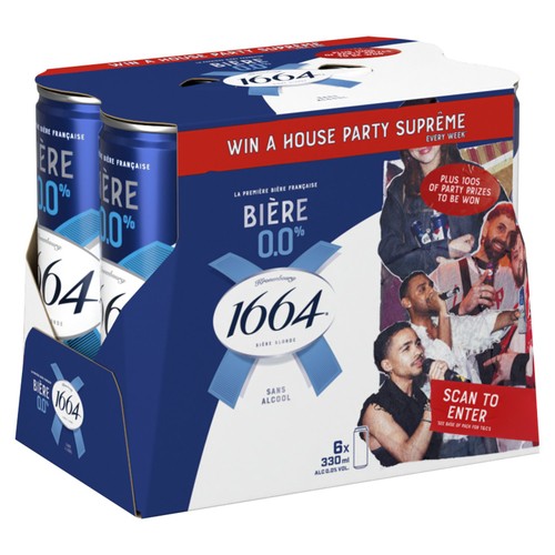 Kronenbourg 1664 Biere 0.0 Alcohol Free Beer Lager Cans