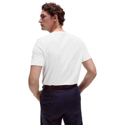 M&S Mens Cotton Crew Neck T-Shirt, L, White