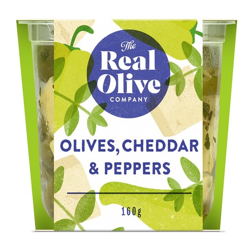 Real Olive Co. Olives, Cheddar & Peppers