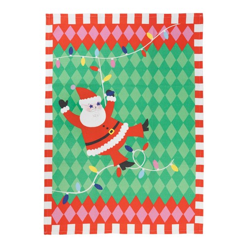 Talking Tables Fun Guy Santa Tea Towel 