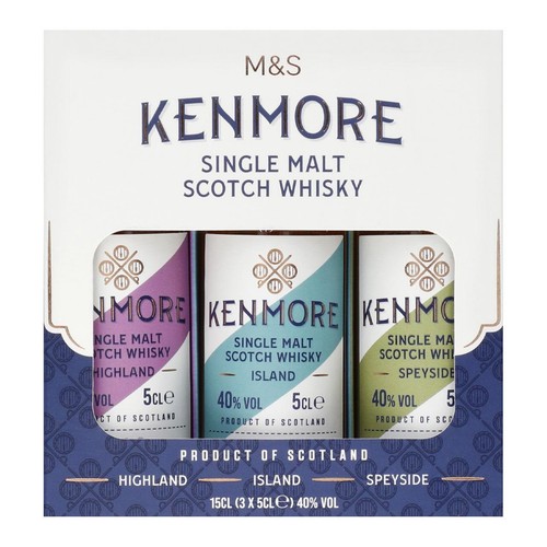 M&S 3 Mini Kenmore Single Malt Scotch Whisky