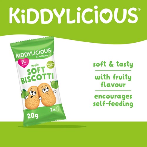 Kiddylicious Apple Soft Biscotti Baby Snacks Multi