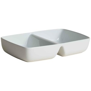 M&S Maxim Ceramic Double Vegetable Dish, One Size, White