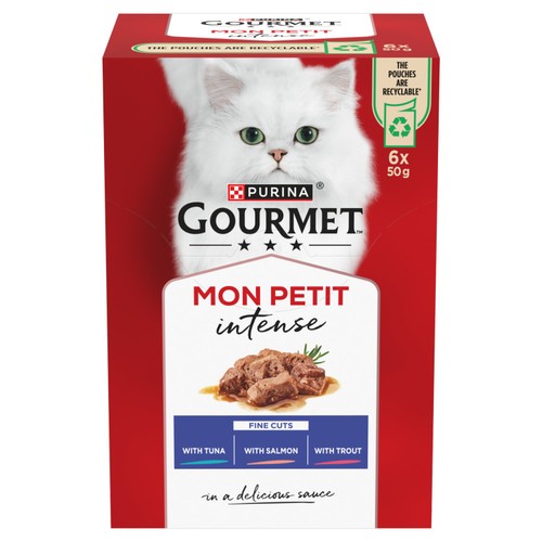 Gourmet Mon Petit Fish Variety Tuna Salmon Trout Wet Cat Food 