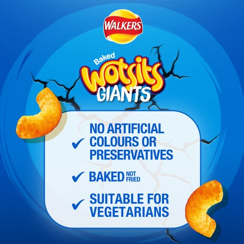 Walkers Wotsits Giants Really Cheesy Sharing Snacks Crisps 130g