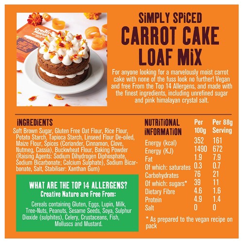 Creative Nature Carrot Cake Loaf Mix