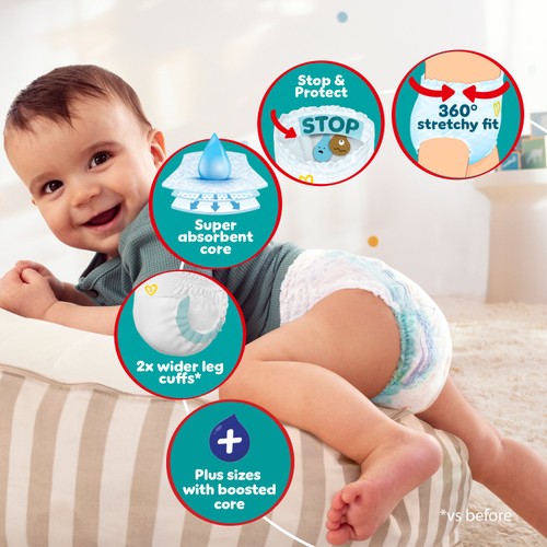 Pampers Baby-Dry Nappy Pants Size 4+ Extra Absorption Jumbo+ Pack